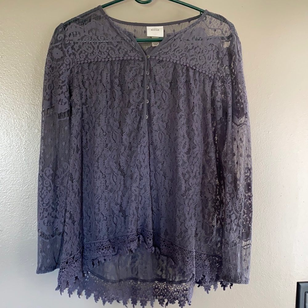 Women’s gray lace long sleeves